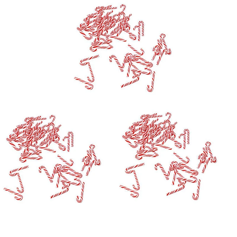 

300Pcs Red And White Handmade Christmas Candy Cane Miniature Food Dollhouse Home Decor Clay Candy Cane About 3.2X1cm