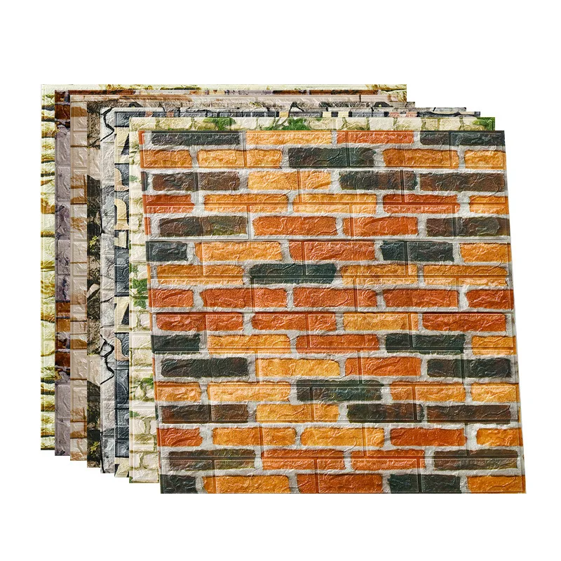 

2022 New 3D Wall Sticker Imitation Brick Bedroom Decoration Waterproof Self-adhesive Wallpaper Living Room Kitchen Stickers