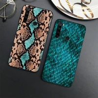 snake skin pattern phone case for xiaomi redmi note 7 8 9 11 t s 10 a pro lite funda shell coque cover