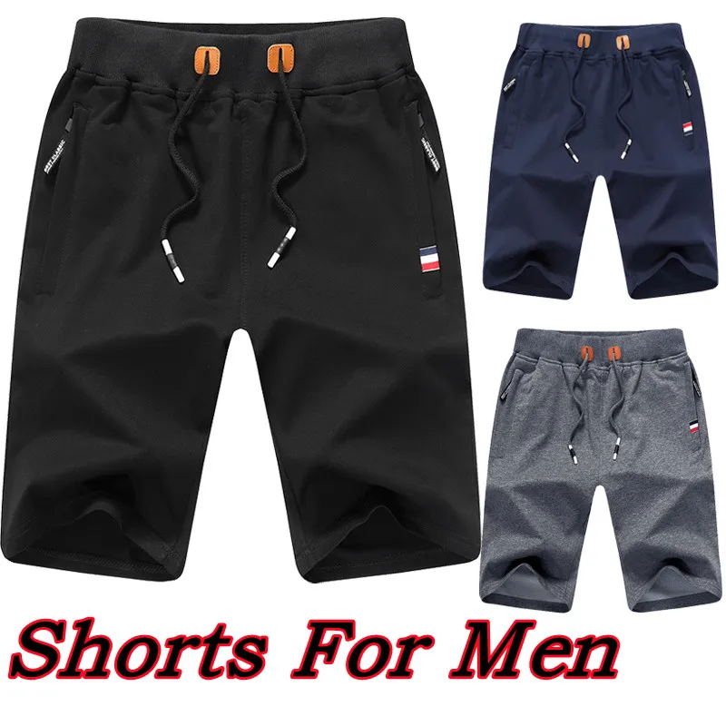 Мужские повседневные летние спортивные шорты-джоггеры на шнуровке, Женские однотонные брюки на молнии с карманами, хлопковые пляжные шорты