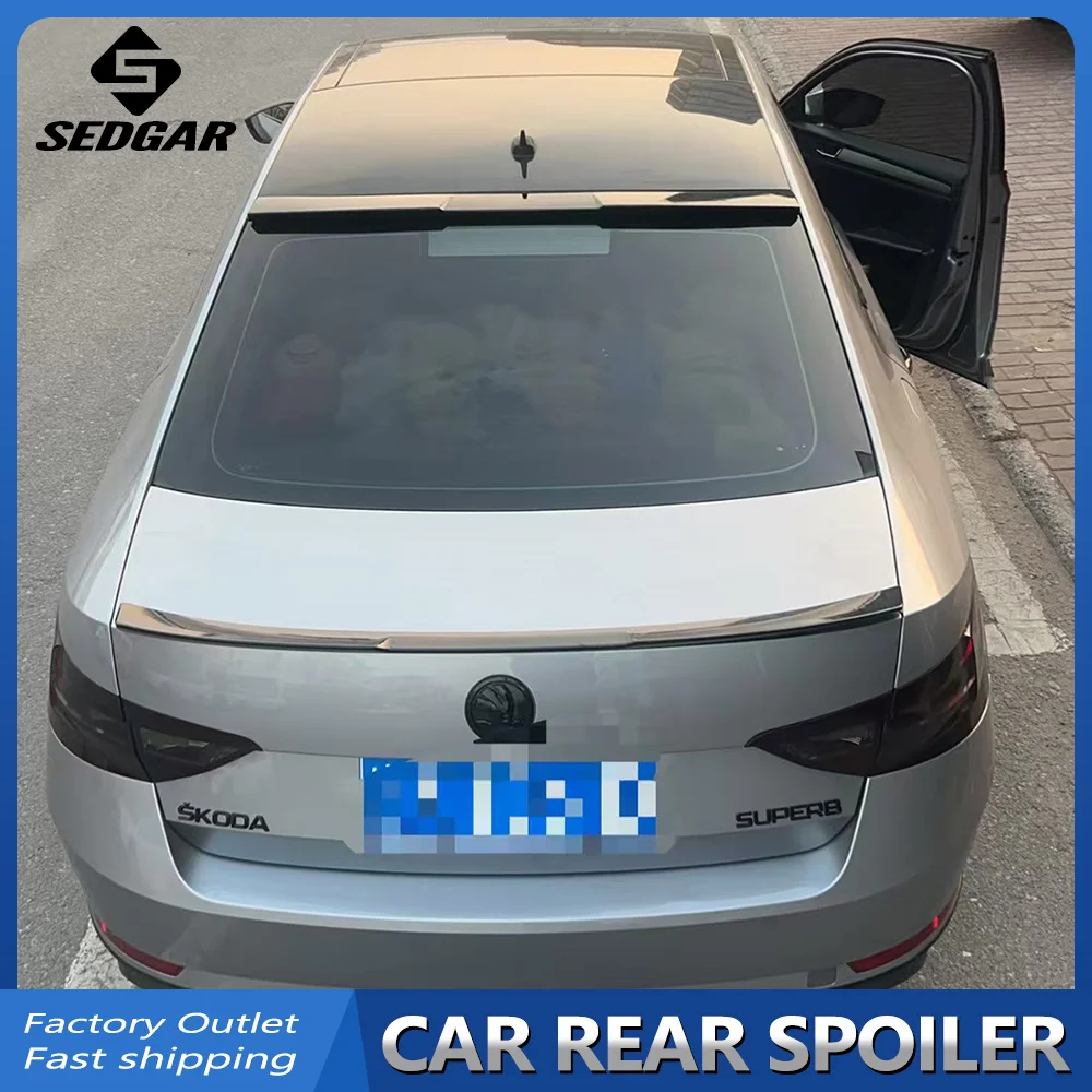 Фото Для 2016-2021 Skoda SUPERB GEN 3 Спойлер на крышу в стиле M4 Высокое качество Неокрашенный спойлер из АБС-пластика Багажник автомобиля Багажник Крыло Спойлер №1