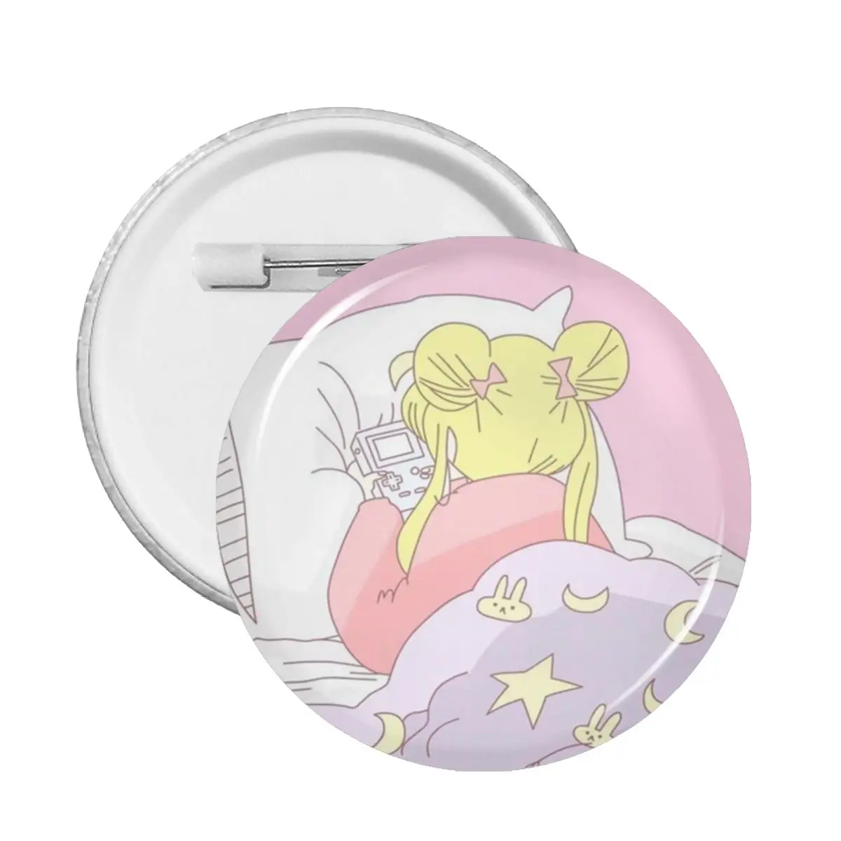 

59 мм Kawaii Moon Girl Милые Мягкие булавки для пуговиц Новинка значок Аниме Манга кролик булавки для лацканов броши для одежды