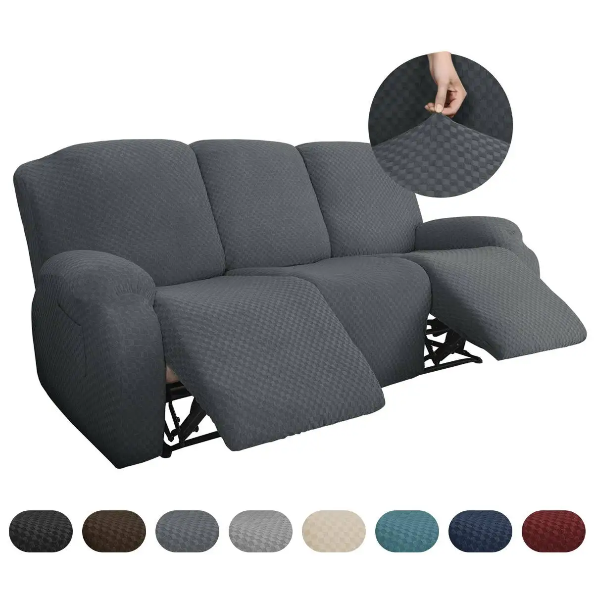 

1/2/3 Seater Recliner Sofa Cover Elastic All-inclusive Massage Sofa Slipcover for Living Room Suede Lounger Armchair Couch Cover