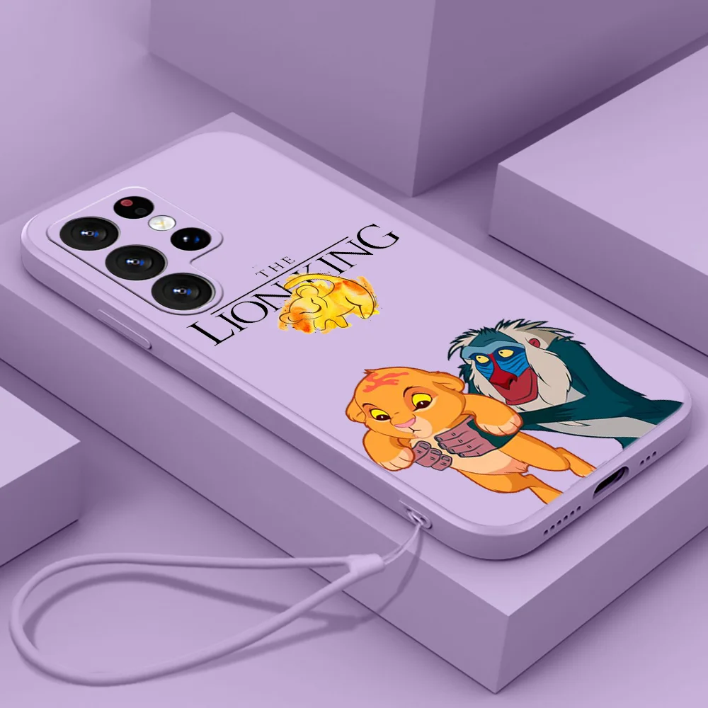 

The lion king Anime Phone Case For Samsung S23 S22 S21 S20 Fe S10 Note 20 10 Ultra Lite Plus Liquid Rope Funda Cover