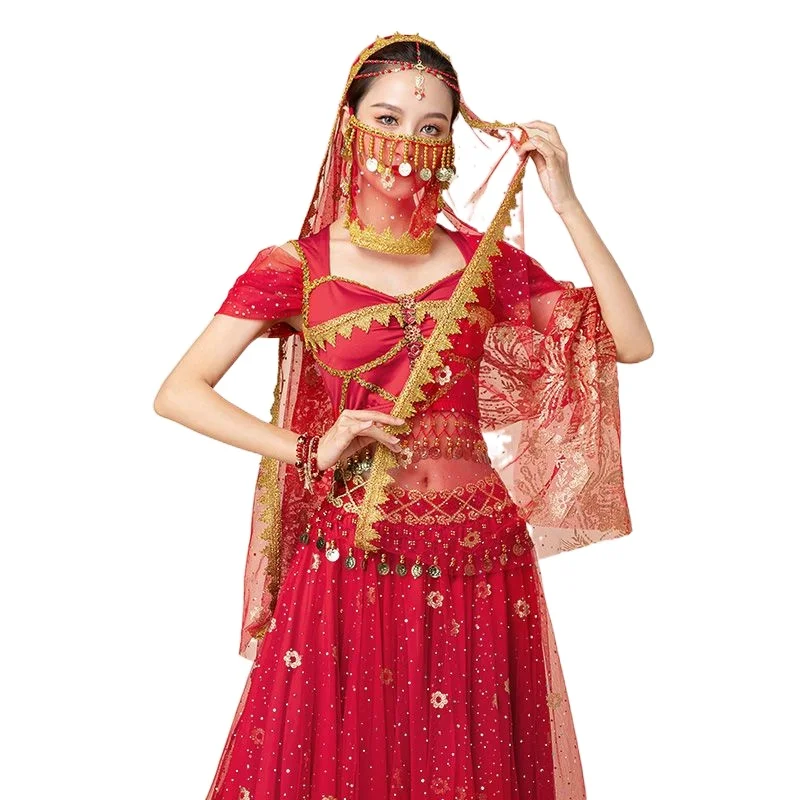

Indian dance dress headdress Uygur dance dress gauze headdress performance accessories belly dance headdress