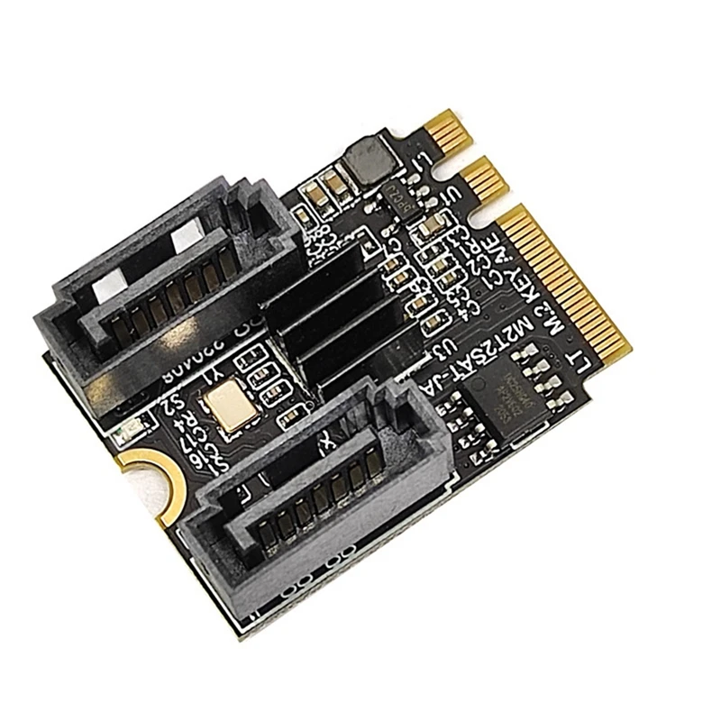 

M2 To SATA3.0 Adapter M.2 NGFF KEY A+E PCI Express To SATA3.0 Dual-Port 6Gbps Hard Disk Expansion Card JMB582 Drive-Free