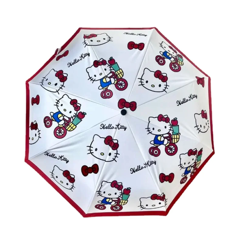 

Милый фотозонт, милый мультяшный высококлассный виниловый мини-зонт в форме сердца для девушек, складной автоматический солнцезащитный козырек, новый подарок для девушек на лето
