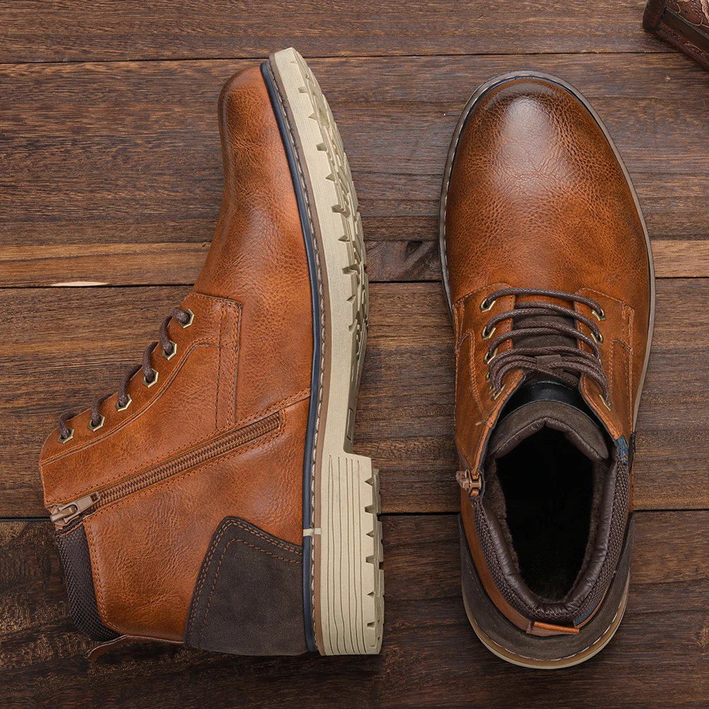 

Boots For Men Brand Men's Leather Boots Size 40-46 Ankle Boots Handmade Men's Shoes Winter Boots Zapatos De Hombre