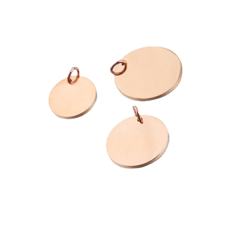 4 Pcs Disc With Hanging Ring Pendant Mirror Stainless Steel 8mm Dish Pendants Fadeless DIY Jewelry Making Accessories Wholesale