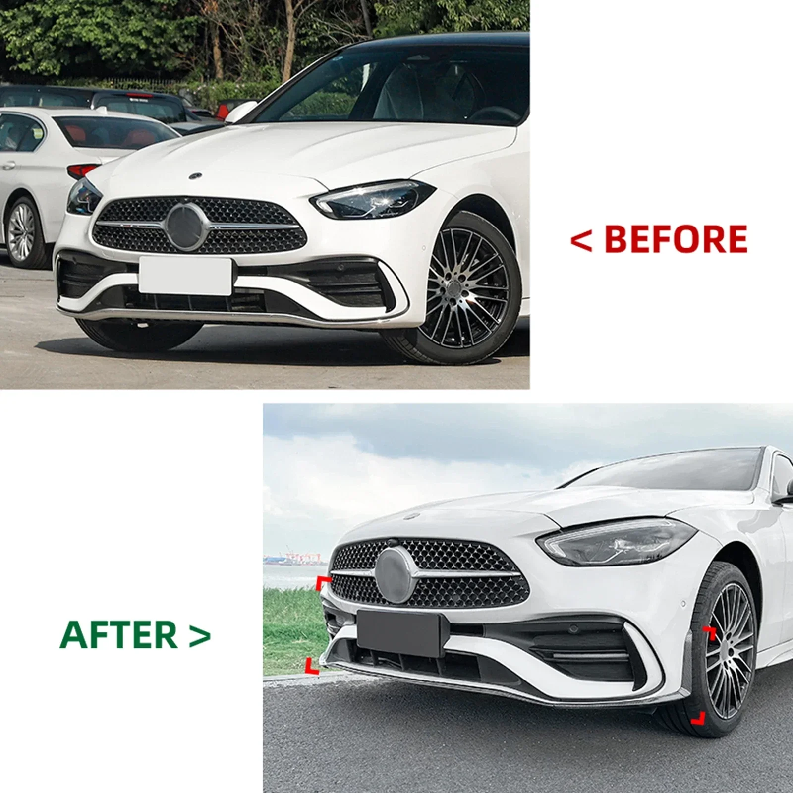 Новый! Комплект спойлера переднего бампера для Mercedes Benz C Class W206 S206 C200 C260 C300 C43 AMG