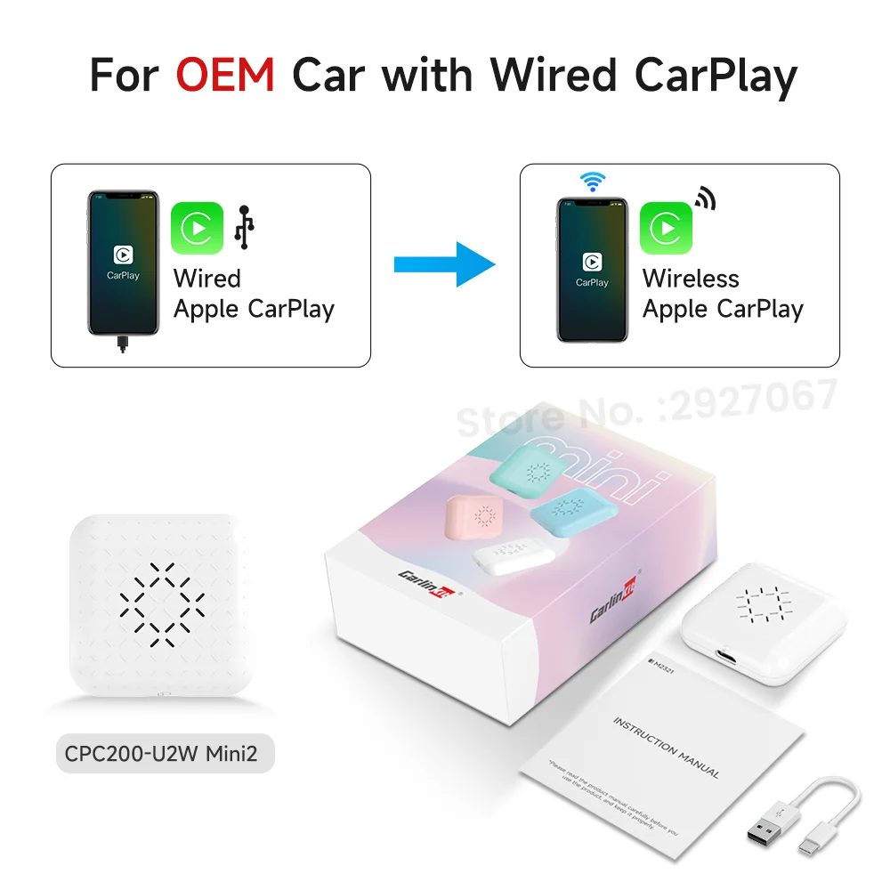 CarlinKit Mini 2 Автомобильная Игровая приставка беспроводной адаптер CarPlay для Toyota Nissan Skoda сиденье Peugeot Citroen Audi Opel Kia Ford MG VW