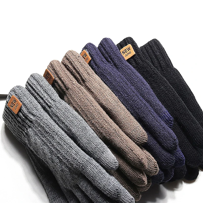 

Зимние кашемировые перчатки, теплые варежки с закрытыми пальцами, Нескользящие мужские перчатки для сенсорного экрана, для улицы, катания на лыжах, езды на велосипеде, мотоцикле, непромокаемые перчатки
