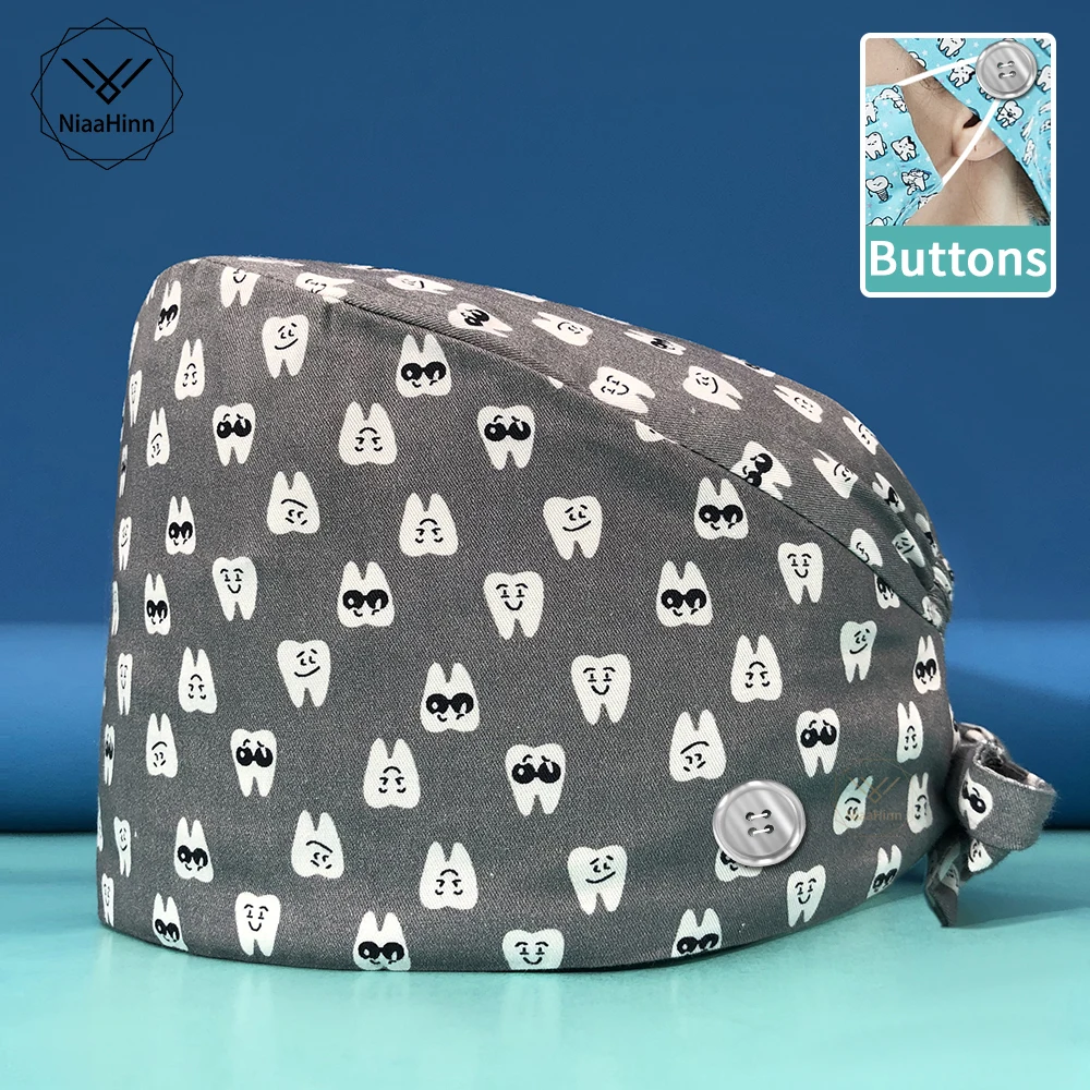 

Регулируемая шапка для работы с зоомагазином, пылезащитная шапка, новая дышащая шапка Baotou, хлопковая шапка унисекс с принтом для кормления