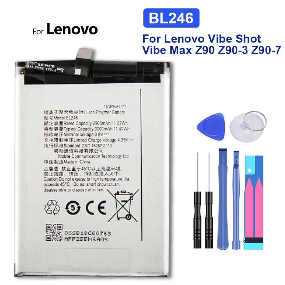 

Аккумулятор BL246 BL 246 для Lenovo Vibe Shot Z90 Z 90 A40 Z90-7, бесплатные инструменты + номер для отслеживания