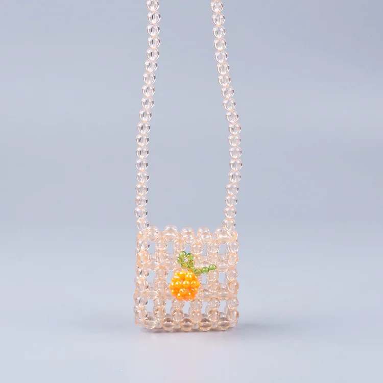 Famous Lady Ins Hot Hollow Out Hand-woven Beach Beaded Bag Flower Handbag Women Party Bag Totes Acrylic Evening Party