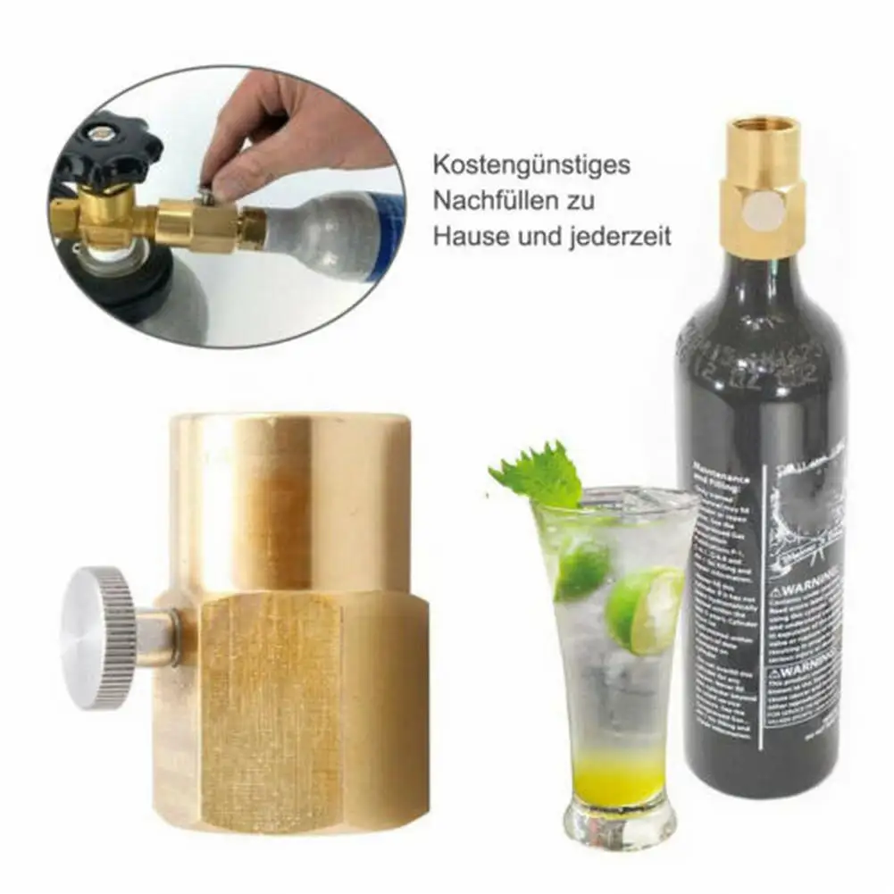 

CO2 Thread Adapter New Transfer Adapter From Large CO2 Bottles 425g Cylinder For Sodastream W21.8 Thread To CGA320