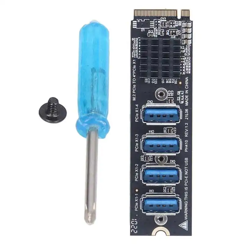 

Pcie Expansion Card M.2 Mkey PCIE to 4 Port PCIE X1 Expansion Card for Desktop for OS for for