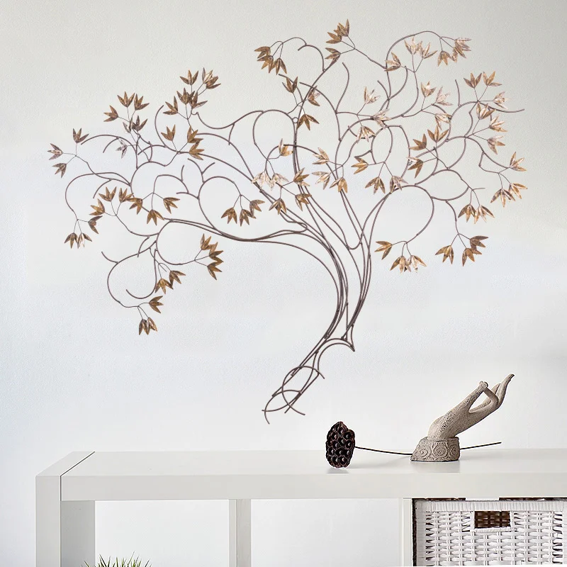 

Iron Wall Mural Wall Chinese Retro Money Tree Living Room TV Background Wall Decorations Home Furnishing Wall Pendant