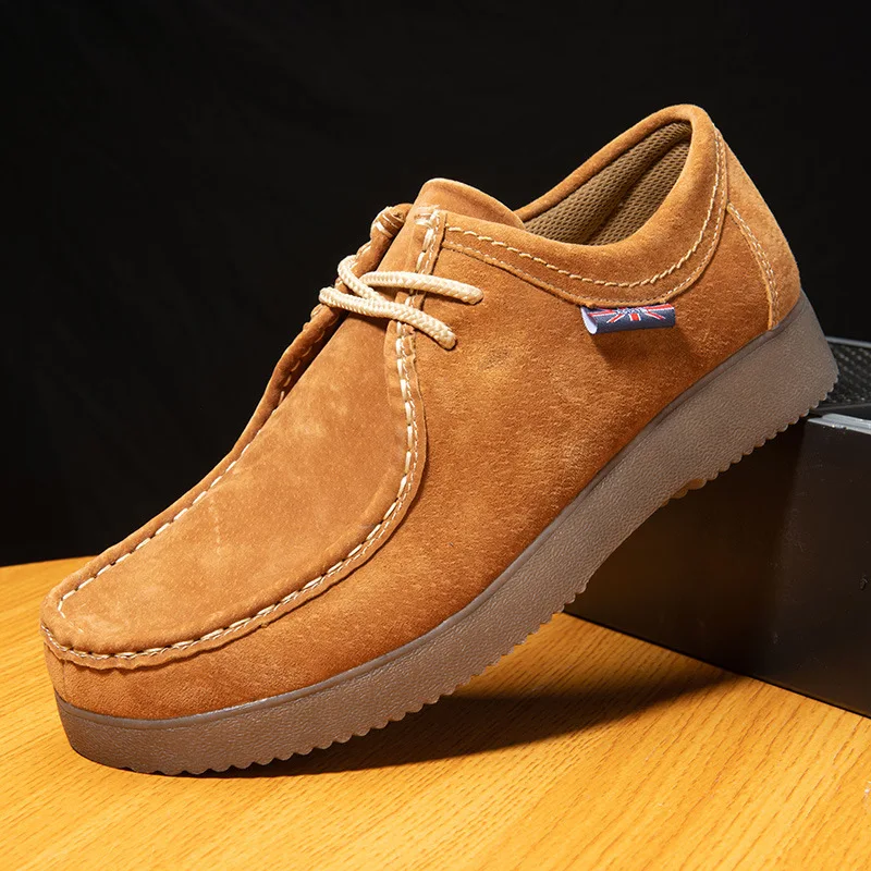 Деловая официальная обувь. Замшевая рабочая обувь без шнуровки для мужчин.