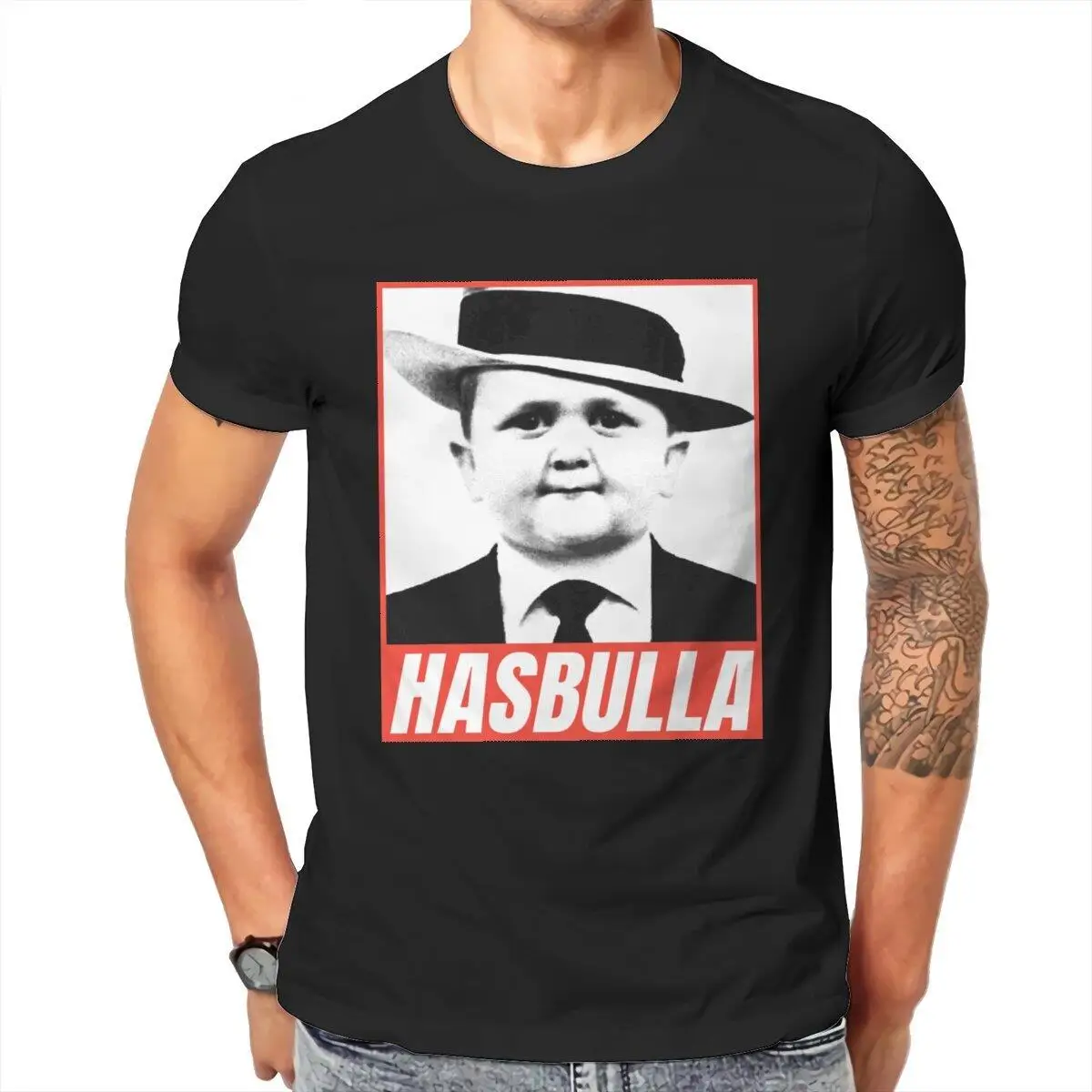 Hasbulla Meme  Men's T Shirt Khabib Blogger Vintage Tees Short Sleeve Crewneck T-Shirts Pure Cotton Plus Size Clothing