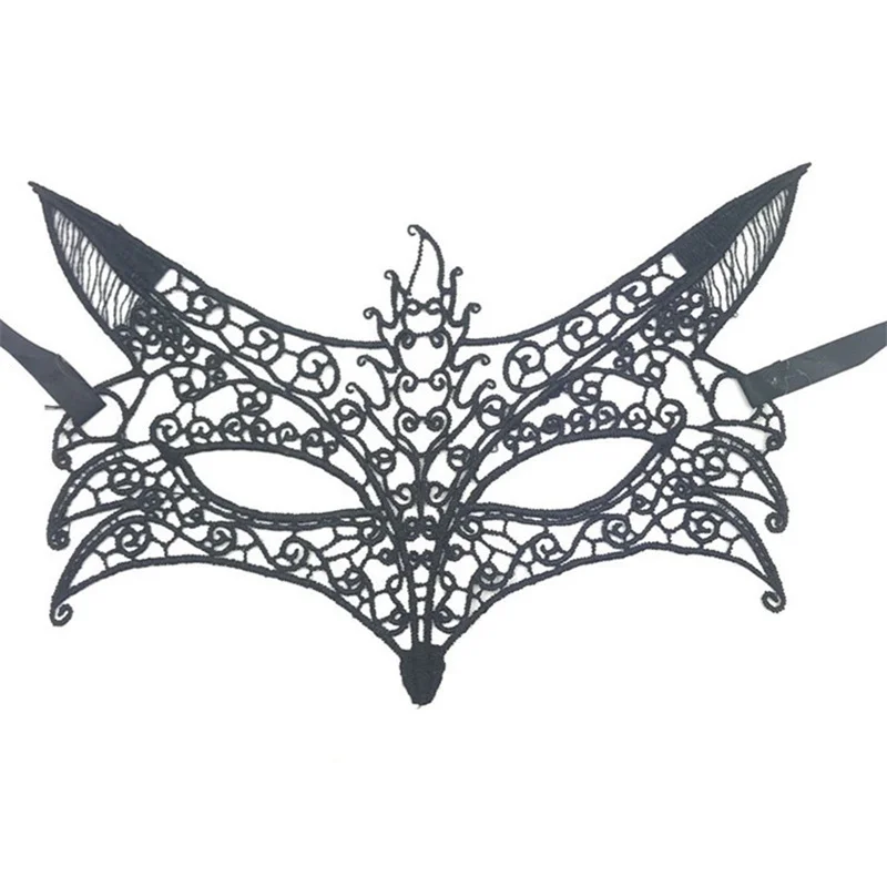 Sexy Lace Eye Mask Black Charming Hollowed Out Perspective Mask Christmas Halloween Party Role Play Props Lingerie Accessory