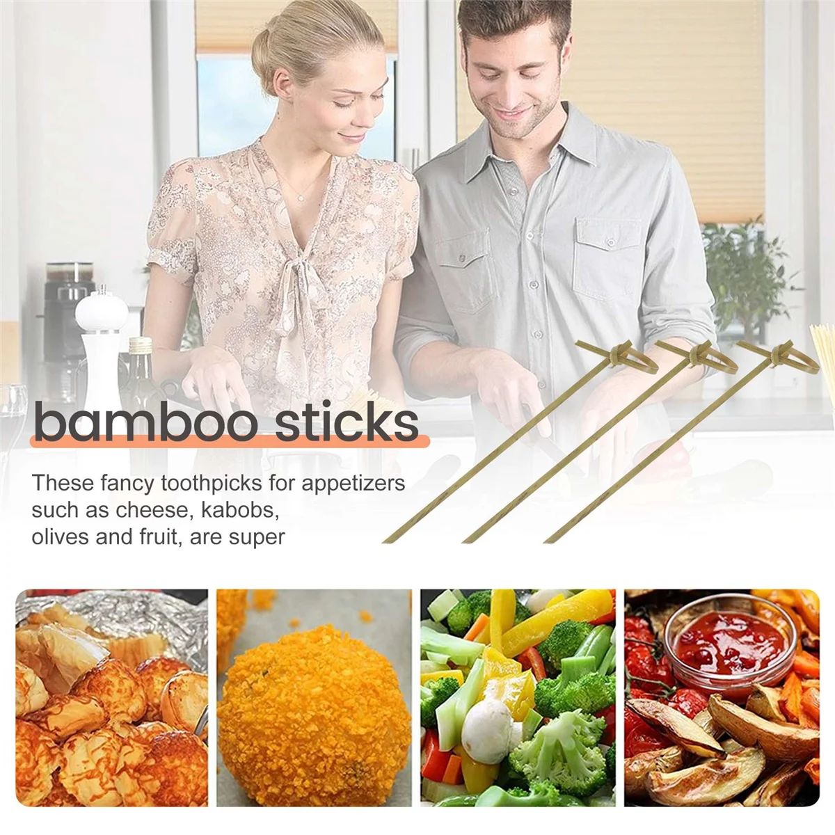 300 шт. наборы для шампуров с бамбуковым узлом коктейлей напитков зубочистки