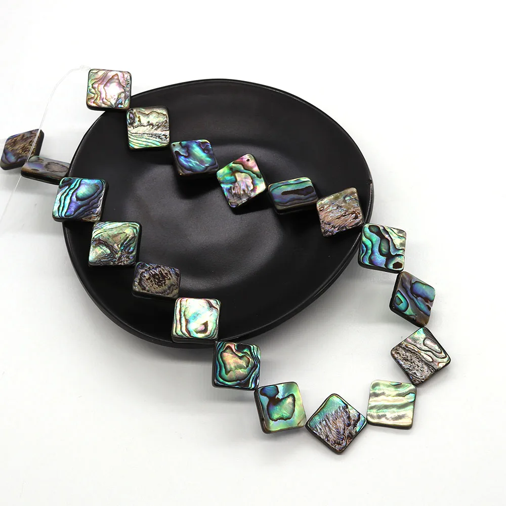 

Diagonal Square Abalone Shell Loose Beads 8-18mm Fashion Ladies Necklace DIY Earrings Charm Jewelry Bracelet Making Accessories