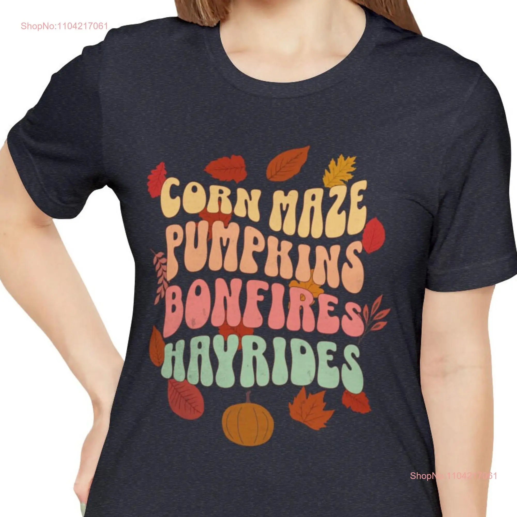Осенне-осенняя футболка с нашивкой в виде тыквы Bonfires Hayrides Кукурузный лабиринт