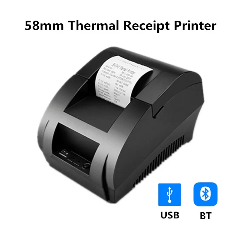 

ZJ5890k commercial retail takeout POS cash register bill USB Bluetooth 58mm mini thermal receipt printer for Android IOS windows