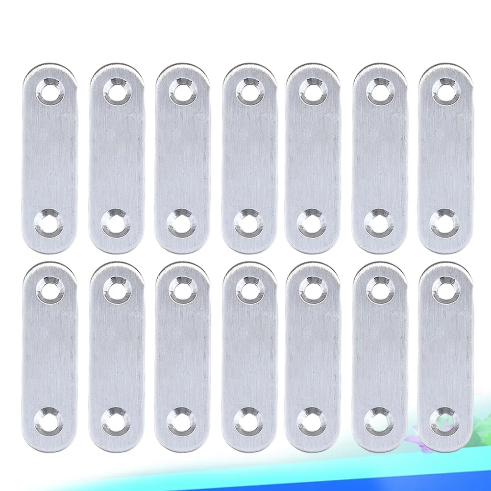 

20 PCS Metal Plate Holes Heavy Duty Shelf Brackets Flat Straight Bracket Tablet Kickstand Connector Steel Brace