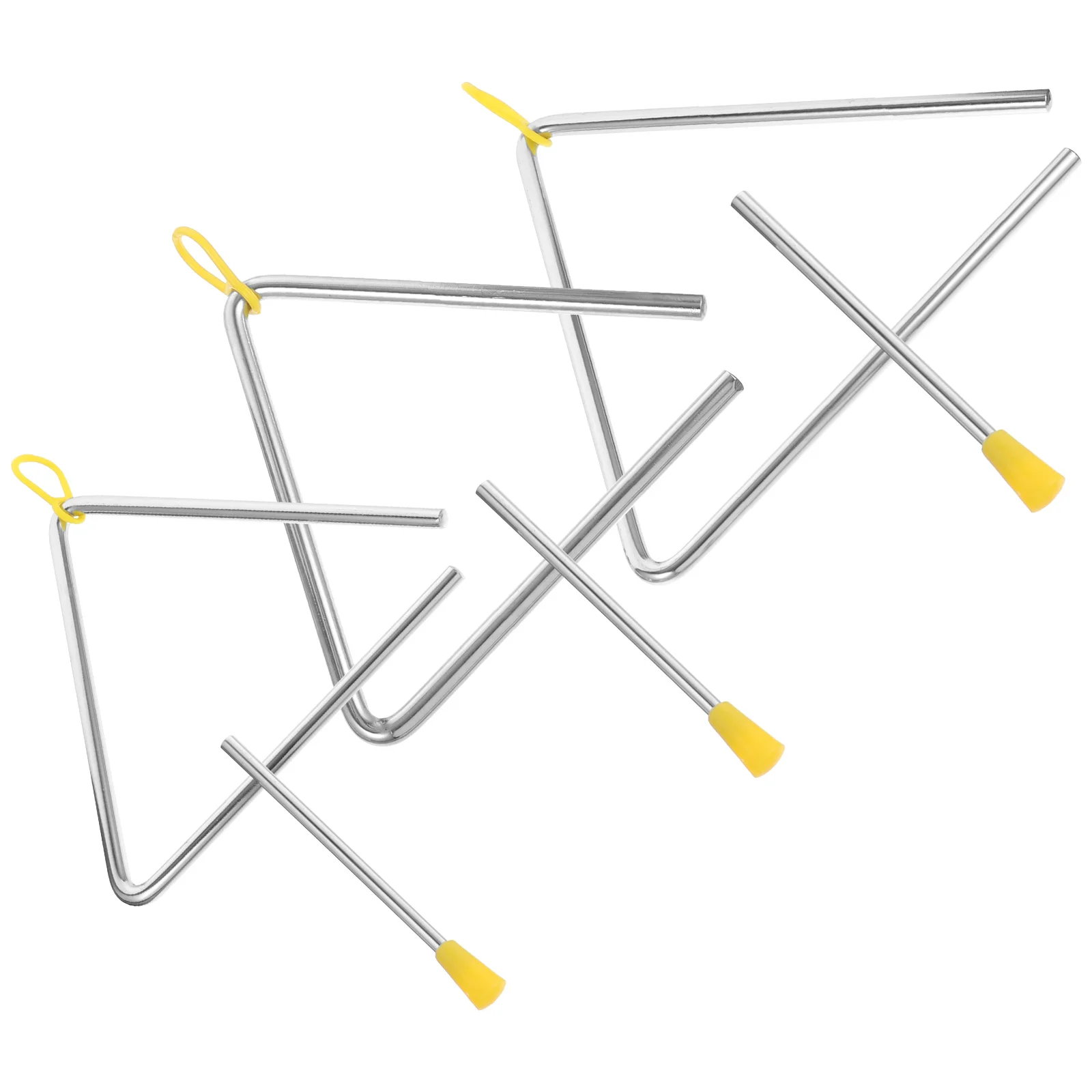 

3 Sets Music Triangle Instruments Hand Percussion Musical Striker Triangles Metal