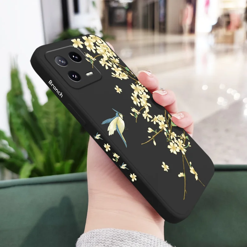 Plum Tree Branch Phone Case For Xiaomi Mi 14 14T 13 13T 12 12X 12T 12S 11 11T 10 10T 9 9T Pro Lite Liquid Silicone Cover