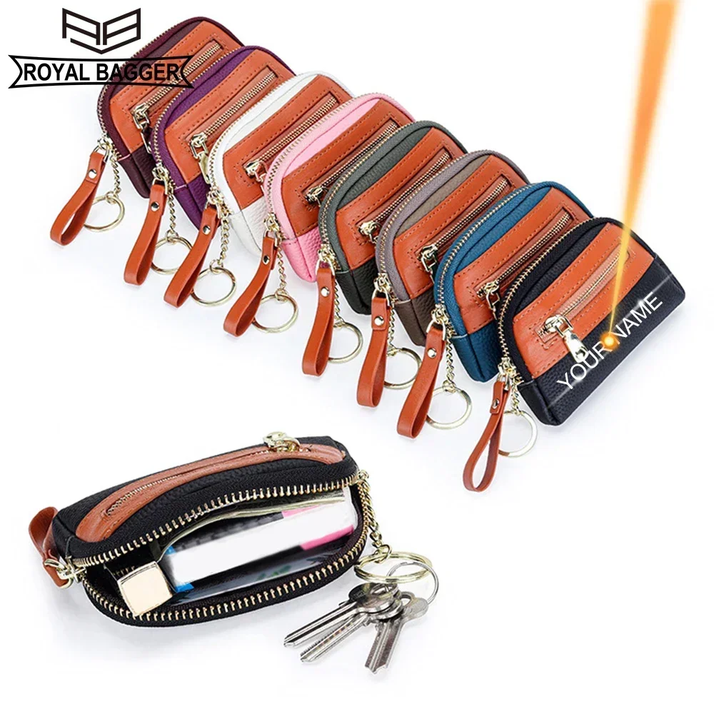 

Женский кошелек из натуральной коровьей кожи, с цепочкой для ключей