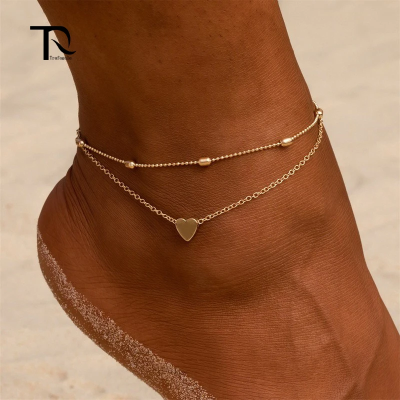 TrafagaLa Set Butterfly Boho Anklet Bacelets Jewelry Women 2022 Trend Gift Summer Holiday Beach Chain Bead Bracelet On Leg Foot