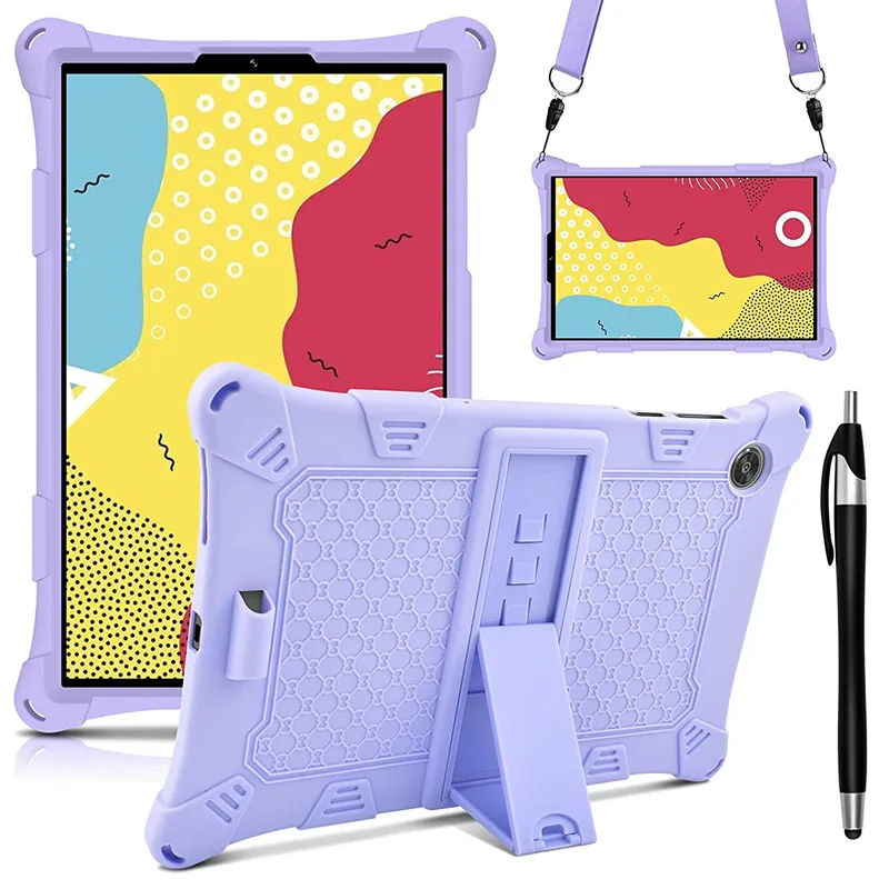 

For Lenovo Tab M10 FHD Plus 10.3'' TB-X606F M10 HD 2nd TB-X306 X306F 10.1'' Soft Bubble Case Rainbow Full Body Stand with Stylus