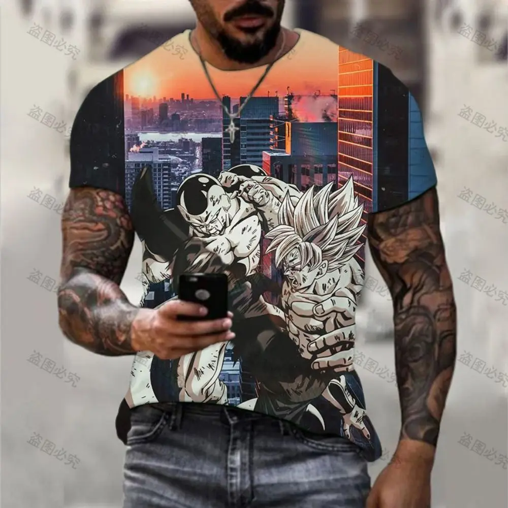 

Shirt Male Party Harajuku High Street Men's T-shirt Short Sleeve Oversized Goku Gohan 2022 Summer New Dragon-Ball-Z 6XL Hip Hop