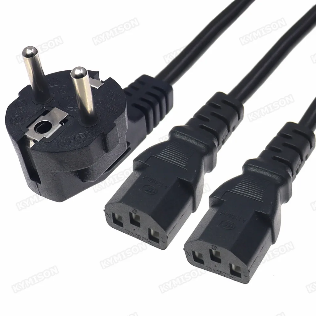 

KYMISON разветвитель кабеля питания Schuko 2XC13 черный 1,5 м