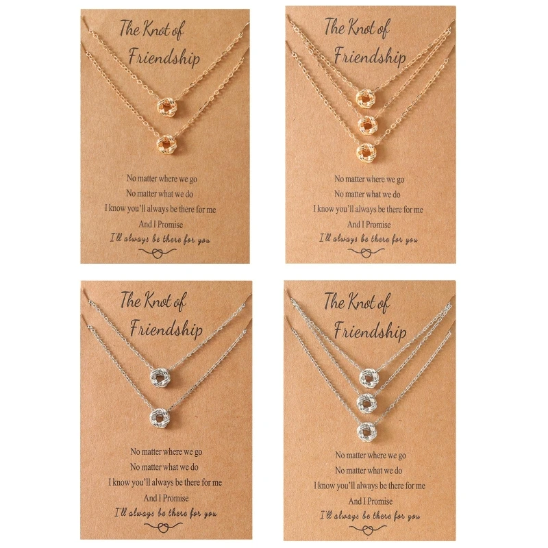 

Best Friend Knot Necklace Birthday Gift 2-Pack 3-Pack Jewelry for Women Girls