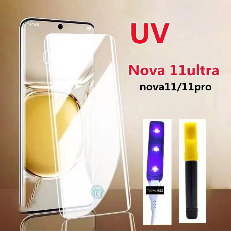 UV Glass For Huawei Nova11 10 Nova10 Pro Nova10Pro 3D UV Full Glue Cover Tempered Glass Screen Protector