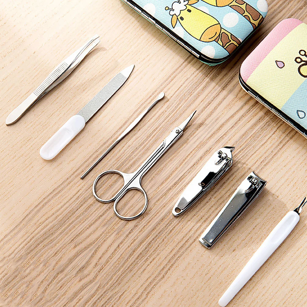 

Nail Kit Setmanicure Fingernail Clippers Toenail Supplies Grooming Care Steel Travel Scissors Trimming Trimmer File Tool