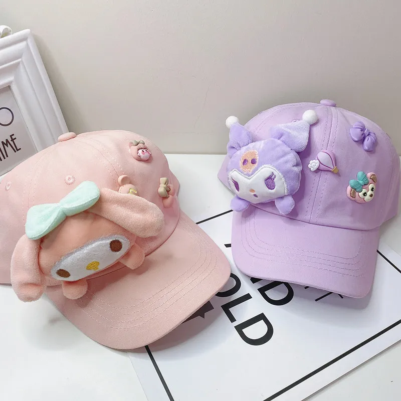 

Sanrio kuromi Cinnamoroll Children's baseball Hats Cotton Cute Caps Headgear Chase Skye Print Party Kids summer hat Children