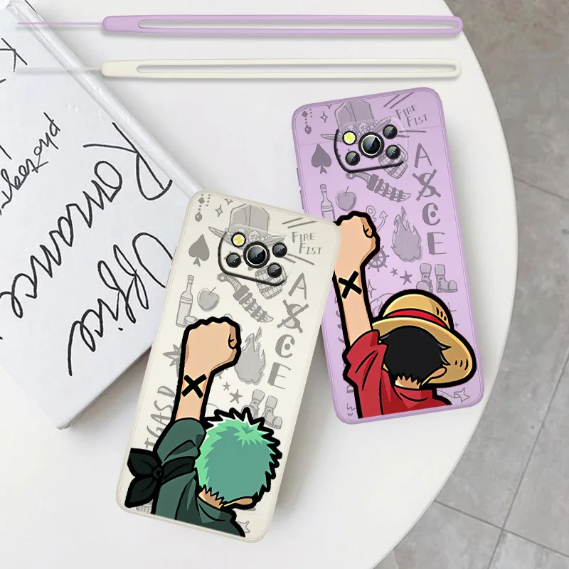 

Good looking cartoon pirate king For Xiaomi POCO F3 X3 NFC GT X2 C31 C3 M2 M3 M4 Pro TPU Liquid Rope Cellular Cover Funda Phone