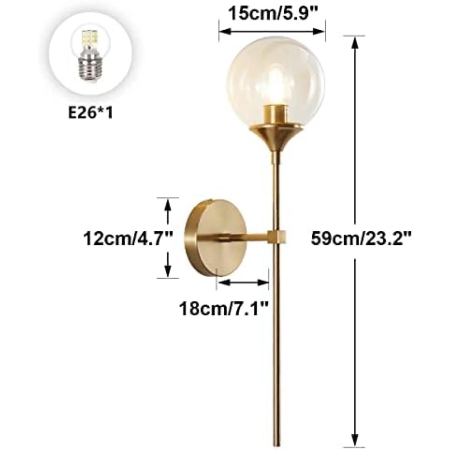 Набор из 2 современных латунных золотых длинных полюсных светильников с