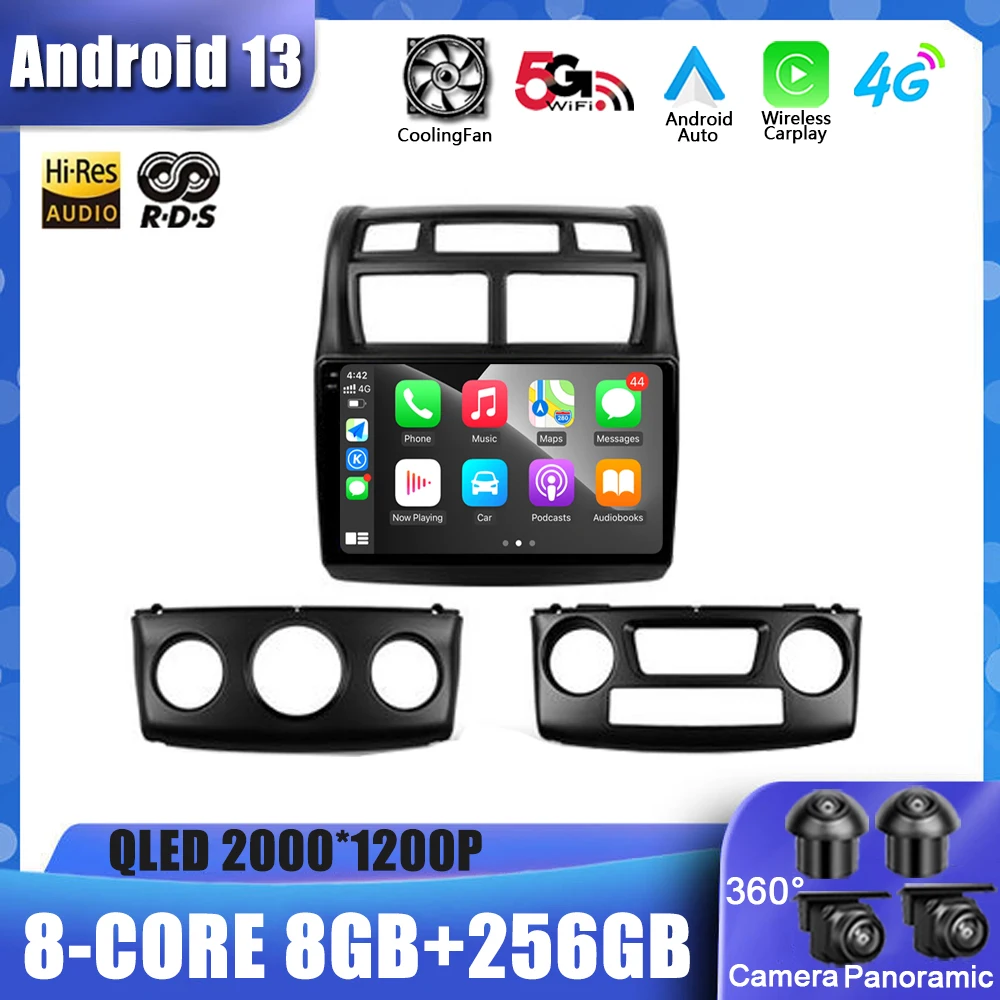 

Car Radio Multimedia Video Player Navigation GPS Android 13 For Kia Sportage 2 2007 - 2009 Intelligent System QLED Screen