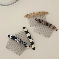 french hair side combs plaid twist comb hair clip combs accessories for girls women diy clip hair accessories