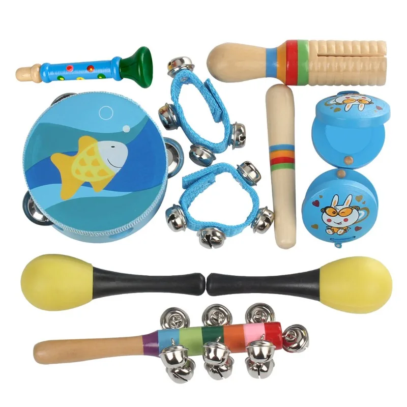 

DIY Wooden Kids Musical Instruments Education Early Learning Musical Toys Tambourine Xylophone Toys for Kids Children Gifts