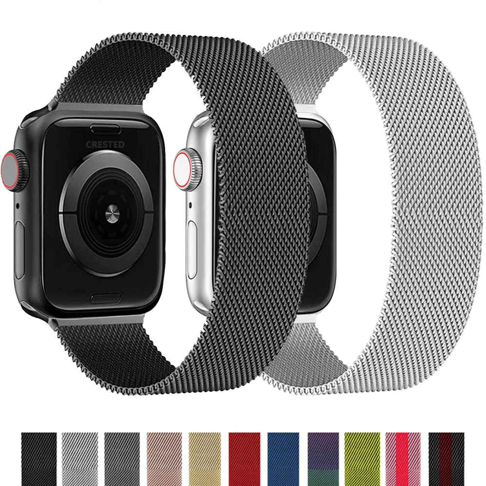 

Ремешок для Apple watch band 45 мм 41 мм 44 мм 40 мм 38 мм 42 мм 44 45 мм, металлический браслет с магнитной петлей для iWatch 3 4 5 6 se 7, браслет