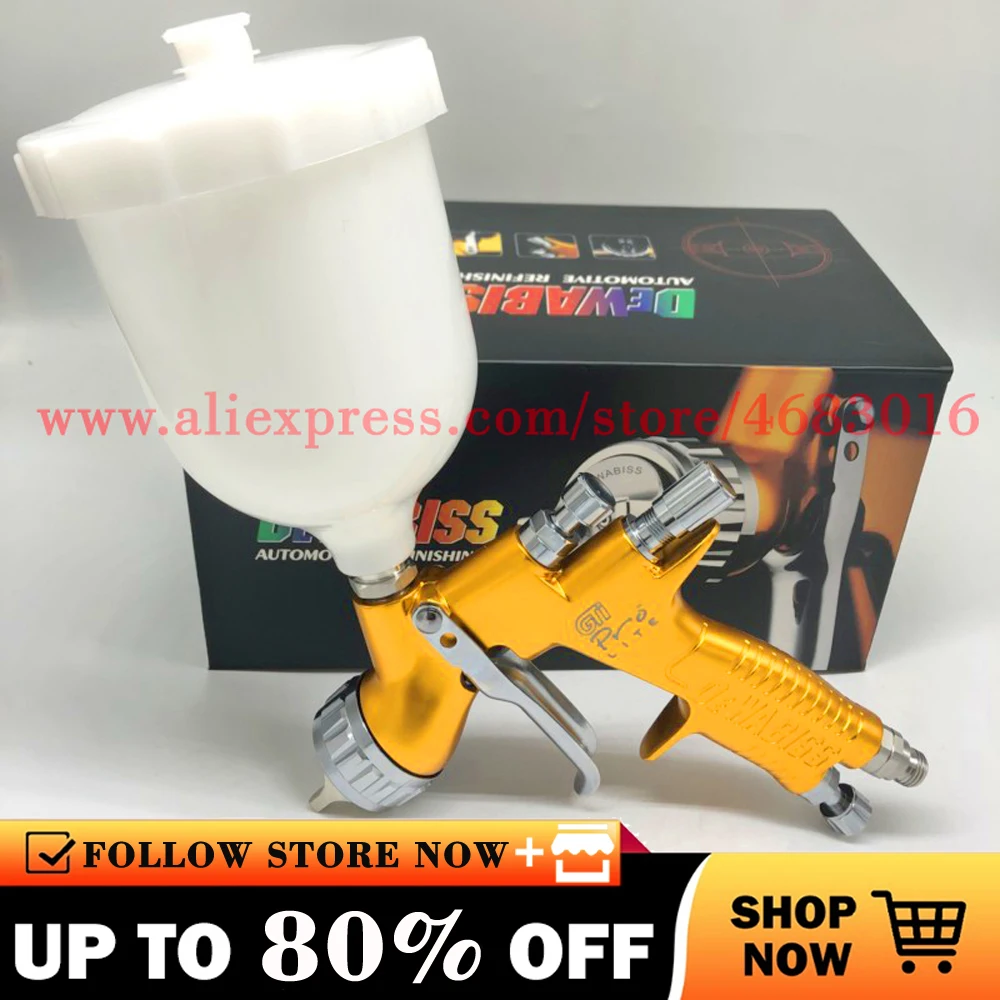 Spray Gun for Car Paint Professional GTI Pro Lite Golden Painting Gun TE20/T110 1.3mm Nozzle Spray Gun Paint Gun Water Based Air