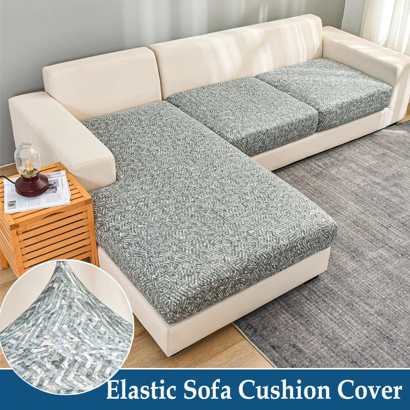 

Elastic Sofa Seat Cushion Cover L-shaped Corner Sofa Slipcover Sectional Armchair Sofa Seat Cover for Living Room 1/2/3/4 Seater