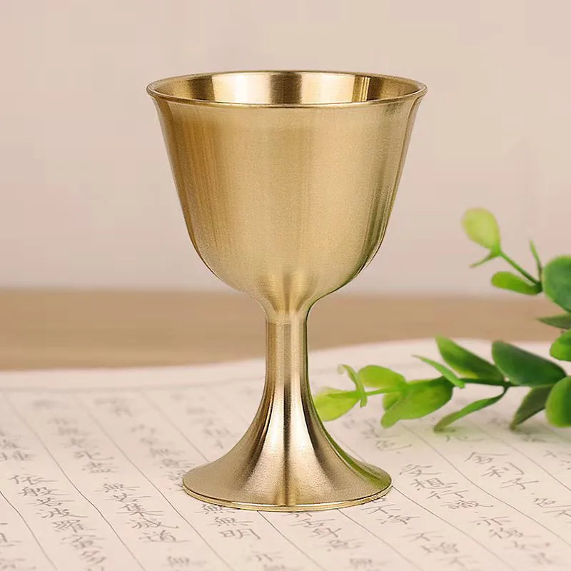 

Pure Copper Chalice Cup Wine Goblet Brass Drinking Glasses Beverage Tumbler Brass Goblet Metal Liquor Tumbler For Party Home